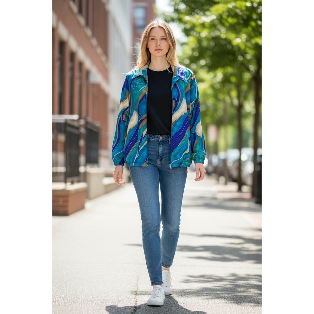 Vintage Erin London grannycore zip up jacket